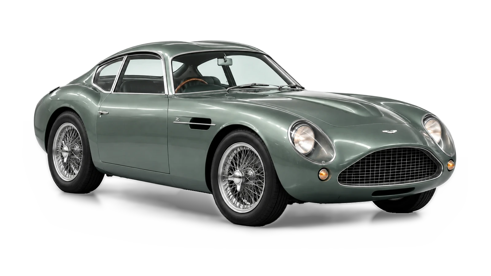 Aston Martin DB4 GT Zagato — AI-generated studio illustration for Atelier Grand Slam