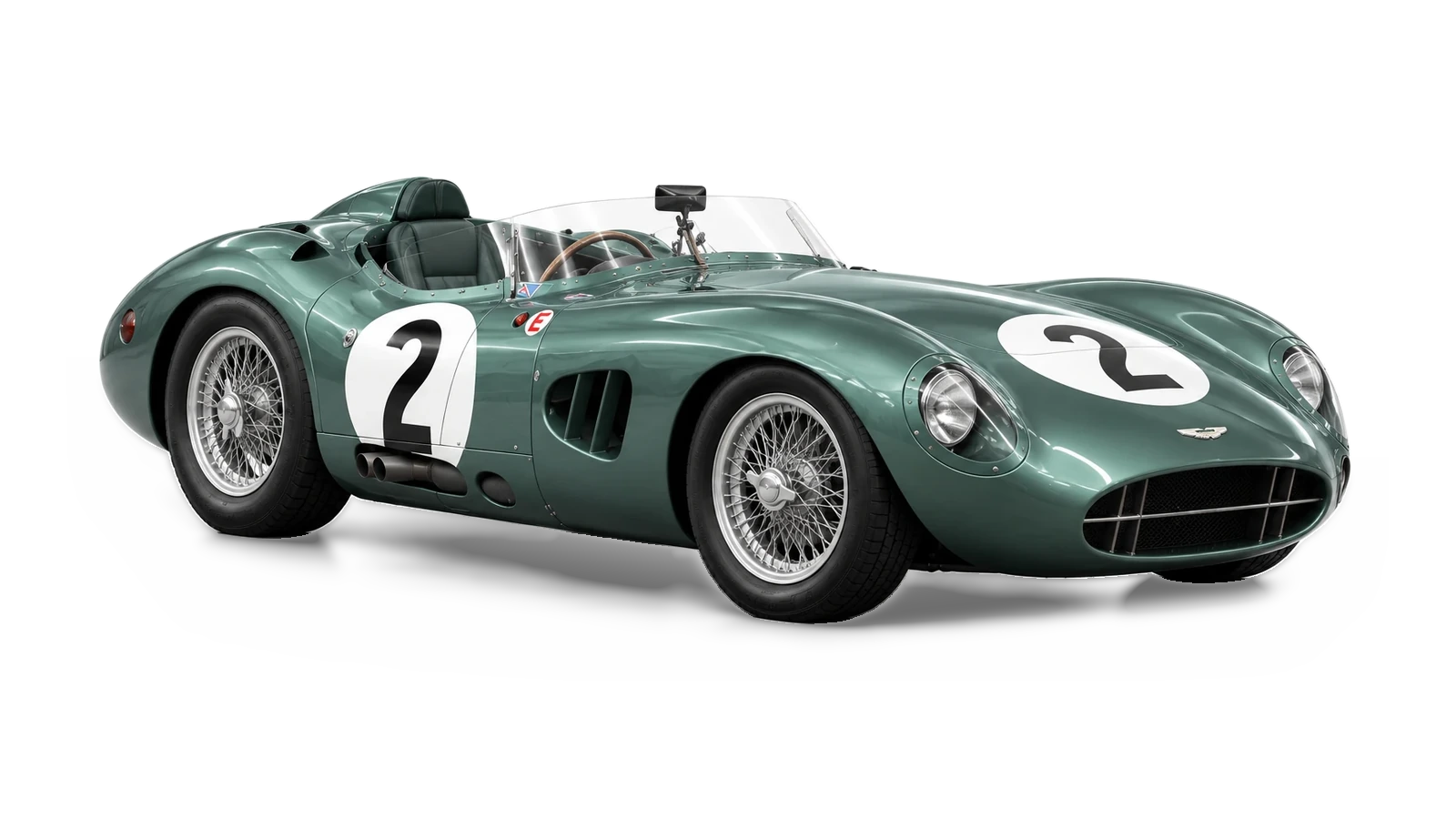 Aston Martin DBR1 — AI-generated studio illustration for Atelier Grand Slam