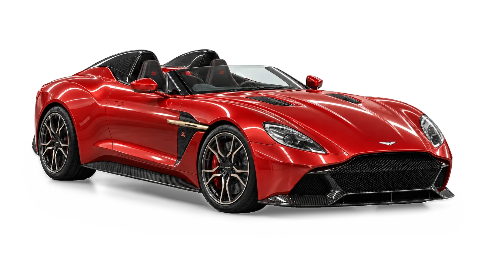 Aston Martin Vanquish Zagato Speedster — AI-generated studio illustration for Atelier Grand Slam