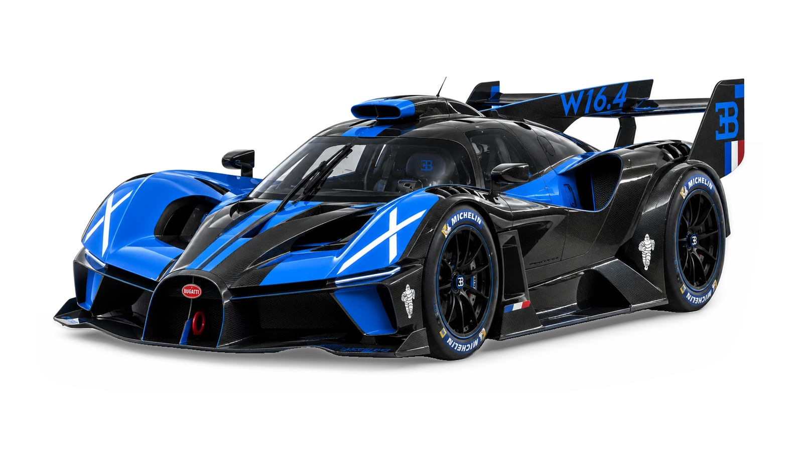 AI-generated illustrative studio view of Bugatti Bolide for the Atelier Grand Slam Collector Index