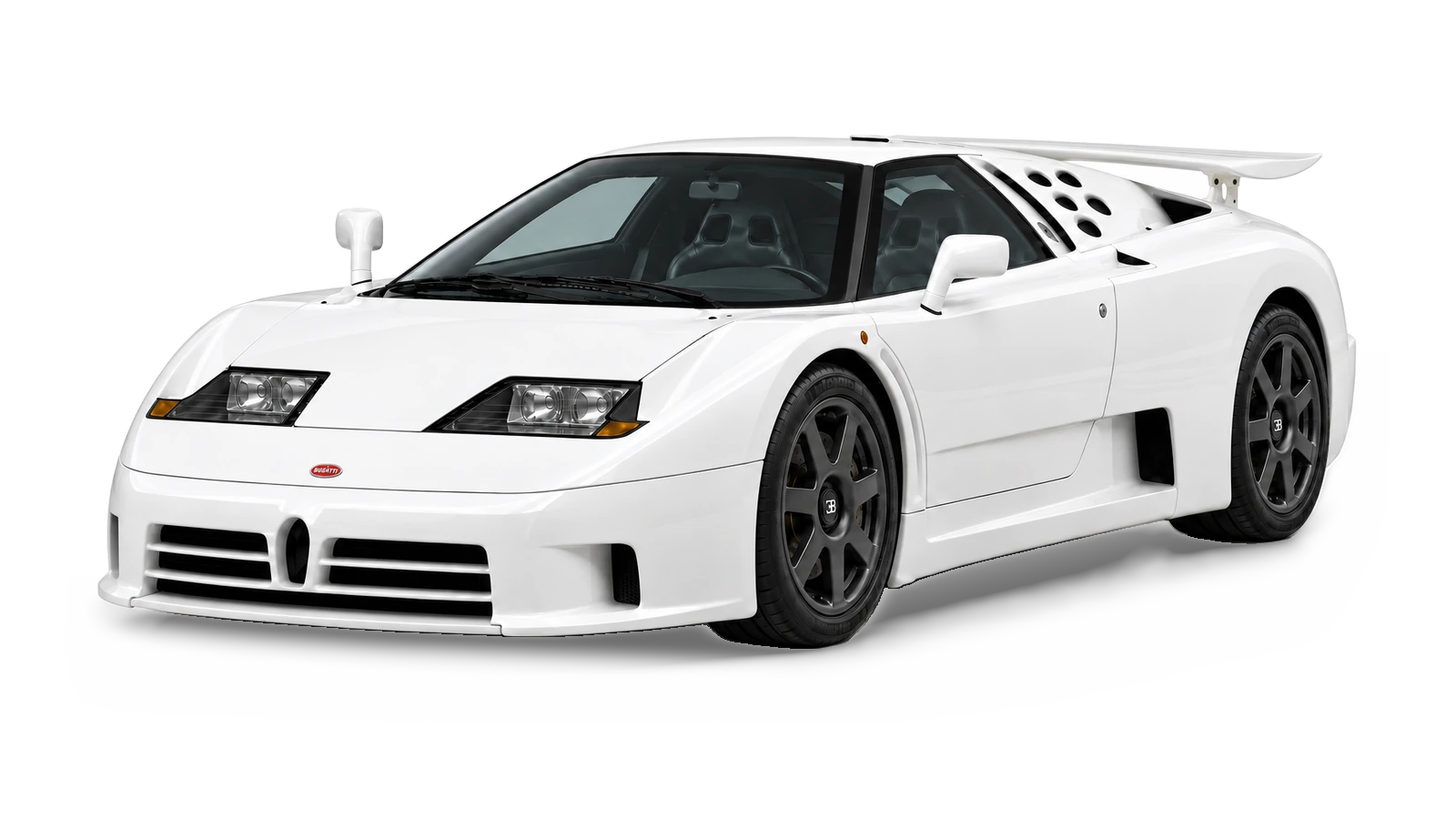 AI-generated illustrative studio view of Bugatti EB110 Super Sport for the Atelier Grand Slam Collector Index