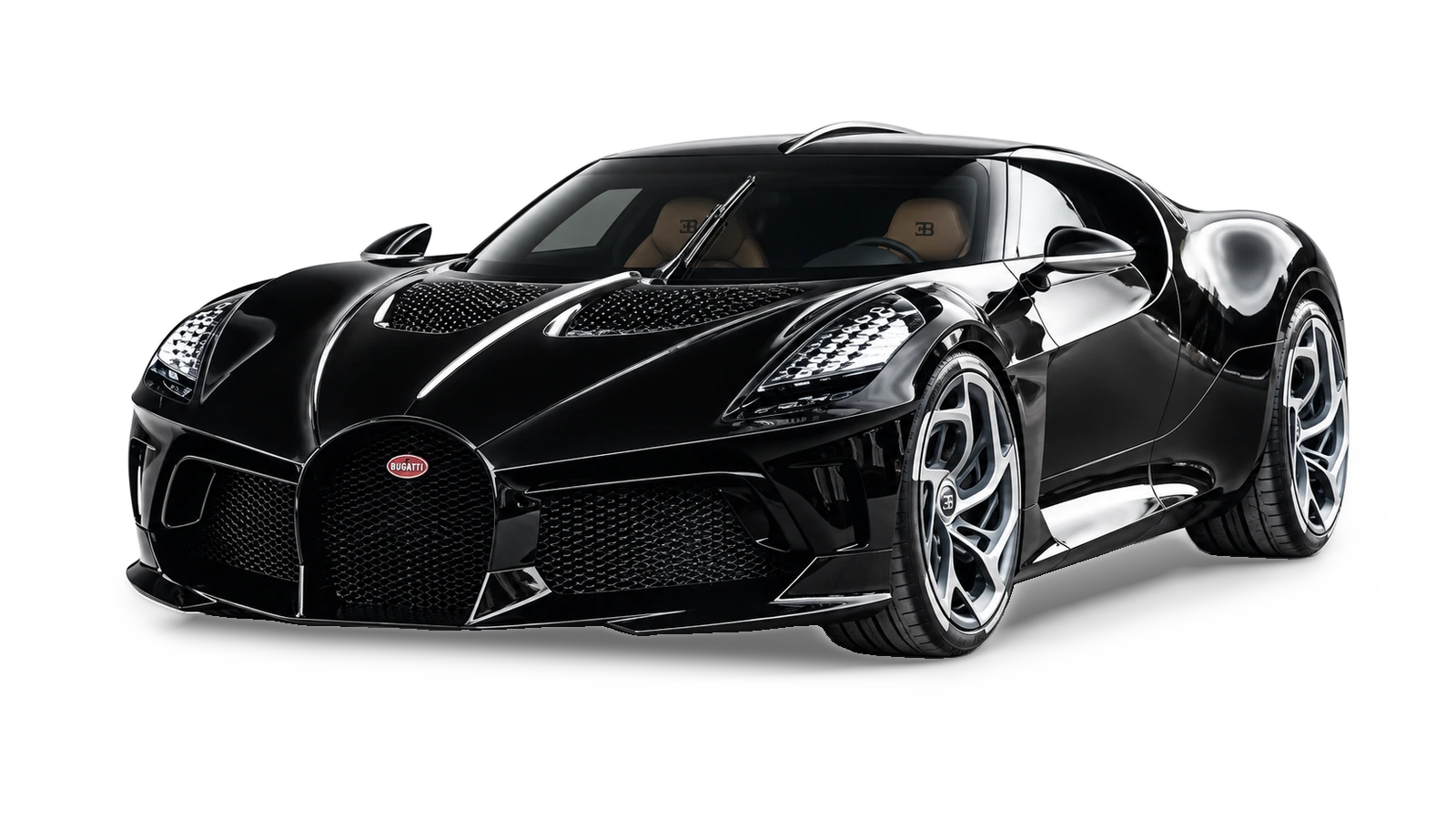 AI-generated illustrative studio view of Bugatti La Voiture Noire for the Atelier Grand Slam Collector Index