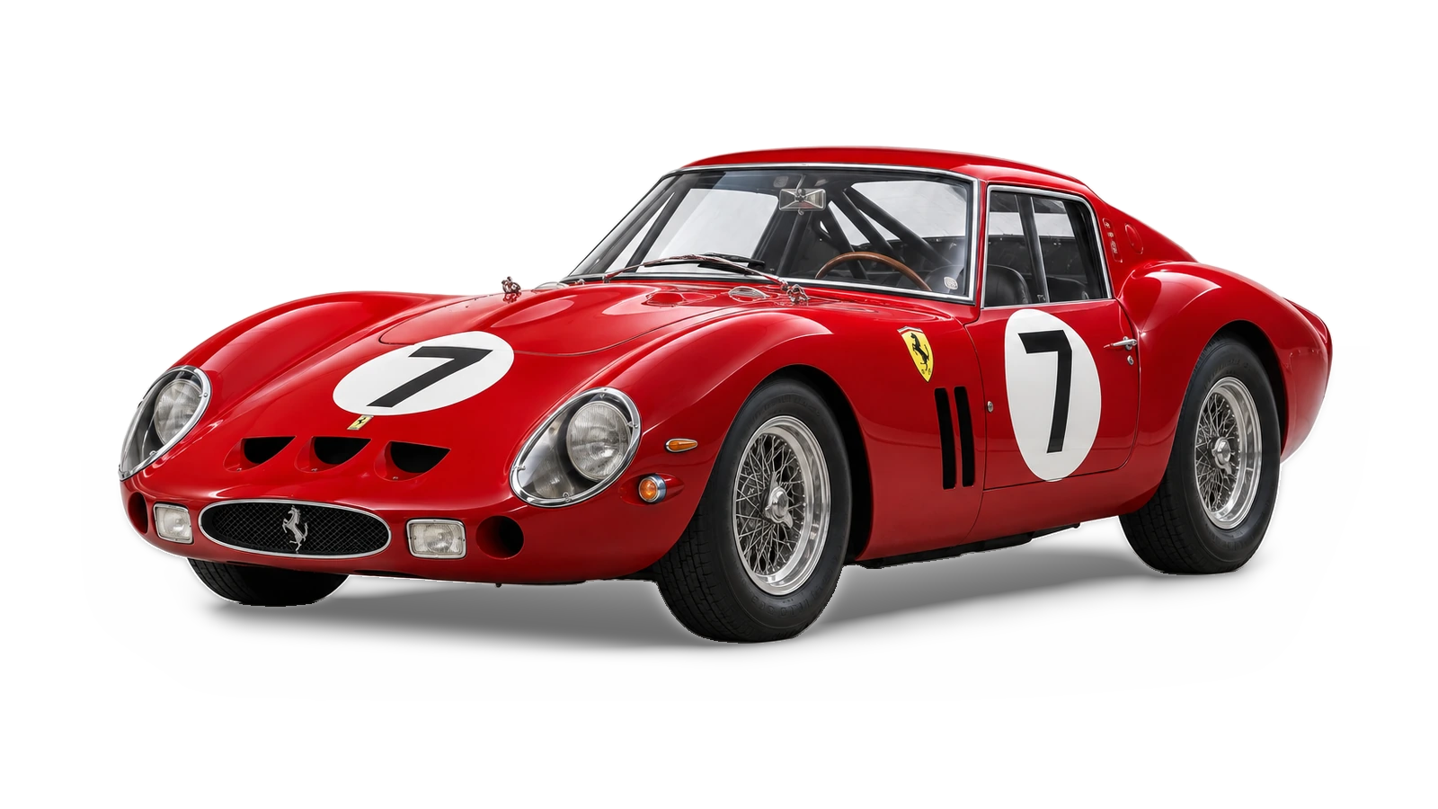 AI-generated illustrative studio view of Ferrari 250 GTO for the Atelier Grand Slam Collector Index