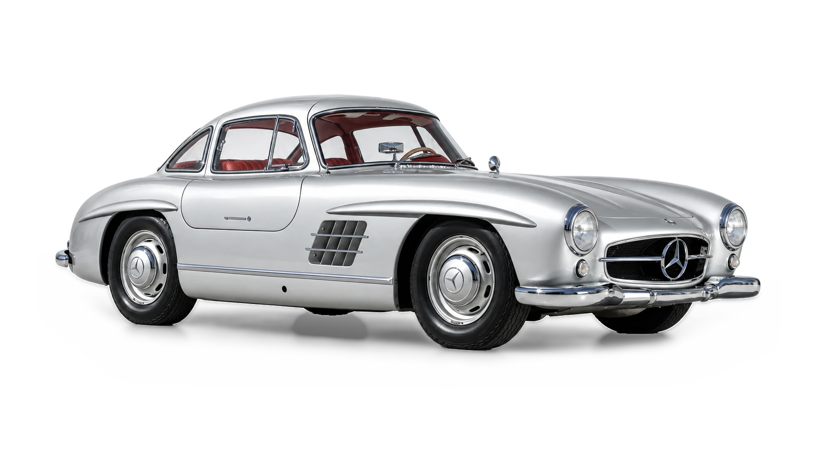 AI-generated illustrative studio view of Mercedes-Benz 300 SL Alloy Gullwing for the Atelier Grand Slam Collector Index