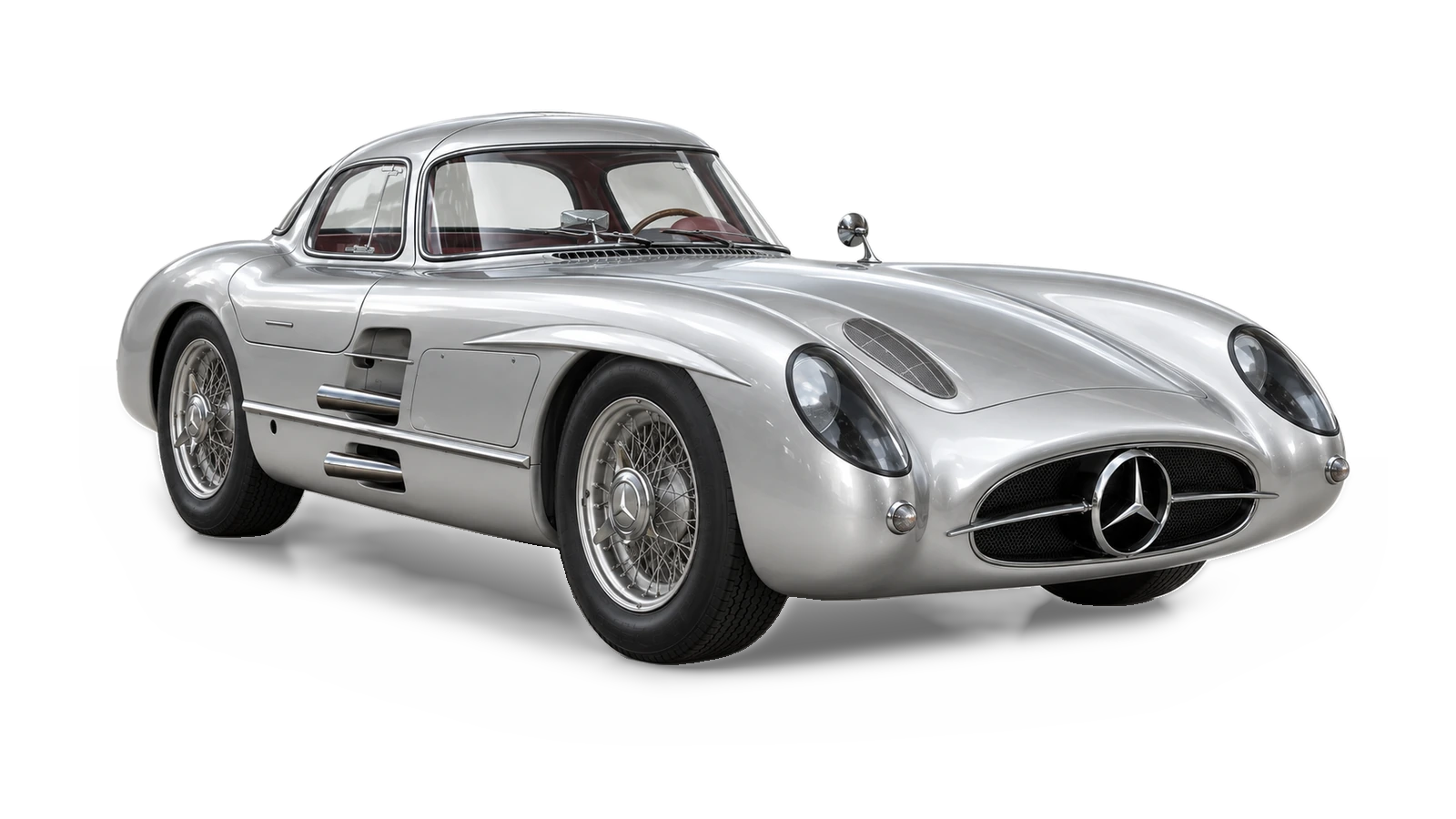AI-generated illustrative studio view of Mercedes-Benz 300 SLR Uhlenhaut Coupé for the Atelier Grand Slam Collector Index