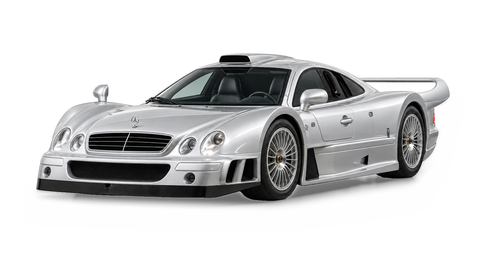 AI-generated illustrative studio view of Mercedes-Benz CLK GTR Straßenversion for the Atelier Grand Slam Collector Index