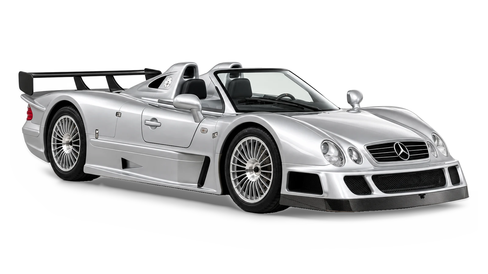 AI-generated illustrative studio view of Mercedes-Benz CLK GTR Roadster for the Atelier Grand Slam Collector Index