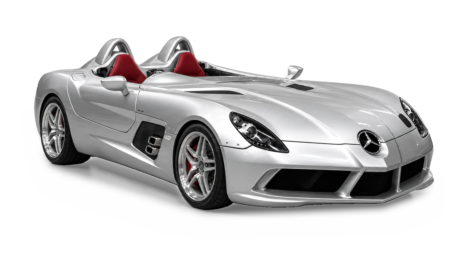 AI-generated illustrative studio view of Mercedes-Benz SLR McLaren Stirling Moss for the Atelier Grand Slam Collector Index
